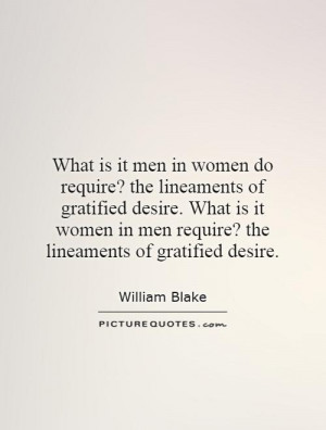 ... in men require? the lineaments of gratified desire. Picture Quote #1