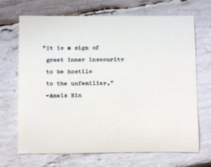 ANAIS NIN quote typed on a vintage typewriter ...