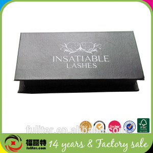 Custom black false eyelash boxes with magnetic made in china