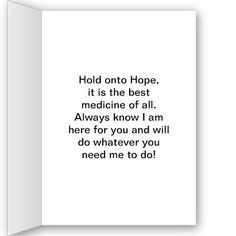 Healing Power of Hope Cancer Encouragement Card