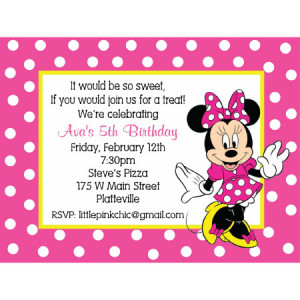 Minnie Mouse Birthday Invitation-minnie mouse, pink, polka dots