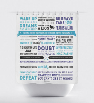 Unique Inspirational Quotes and Phrases Fabric Shower Curtain Using ...
