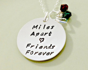Miles Apart Friends Forever - Perso nalized Hand Stamped Friendship ...