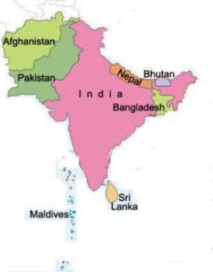 south asia countries map