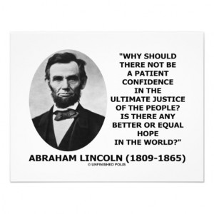 Abraham Lincoln Patient Confidence Justice Quote Custom Announcements ...
