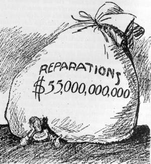 US poster from 1921 comments on the unrealistic reparations figure