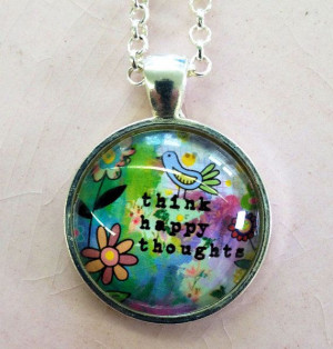 Whimsical Art Quote Glass Pendant by BethsPendants on Etsy, $14.00