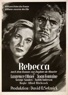 1951 German poster for REBECCA (Alfred Hitchcock, USA, 1940) Designer ...