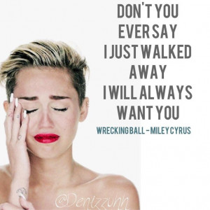 Wrecking Ball - Miley Cyrus lyric art made by @Denise Eber Miley Fans ...