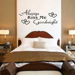 ALWAYS KISS ME GOODNIGHT WALL QUOTES BLACK WORD Wall Decals Removable ...