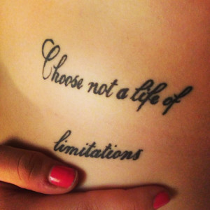 lovely quote tattoo. And from a great song by the red hot chili ...