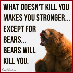 ... you makes you stronger… Except for bears… Bears will kill you
