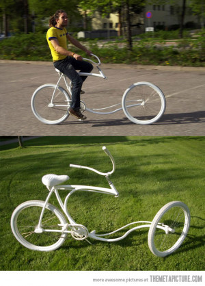 Funny photos funny bicycle weird design illusion