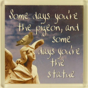 ... that, some days, you're the pigeon: and, some days, you're the statue