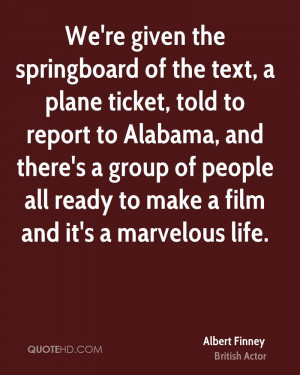We're given the springboard of the text, a plane ticket, told to ...