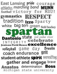 michigan state spartans word cloud more michigan state quotes ...