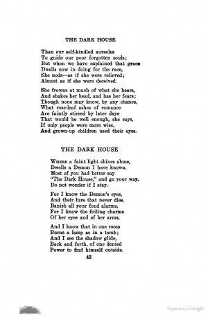 The Dark House - Edwin Arlington Robinson. One of my absolute favorite ...