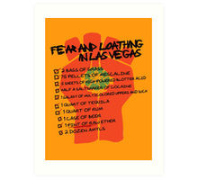 Fear and Loathing in Las Vegas checklist Art Print