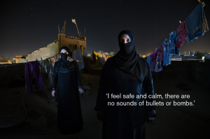 feel safe and calm, there are no sounds of bullets or bombs