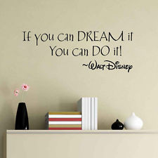 If You Can Dream It Disney Decor Vinyl Wall Decal Quote Sticker Black