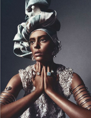 White Model Ondria Hardin Poses in Numéro’s African Queen Editorial ...