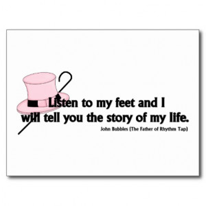 Listen to My Feet Tap Quote Postcards