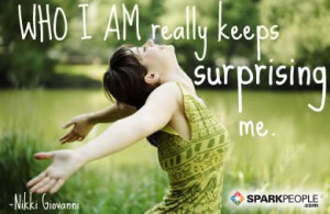 Motivational Quote - Who I am really keeps surprising me.