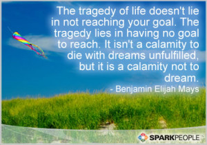 in not reaching your goal. The tragedy lies in having no goal to reach ...