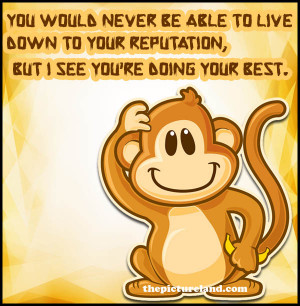 Funny Monkey Image With Insulting Sayings