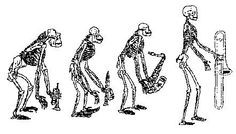 evolution of trombone player, Trumpet, clarinet, sax, trombone ...