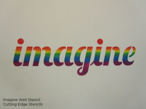 this rainbow color scheme using the Imagine wall Stencil from Cutting ...