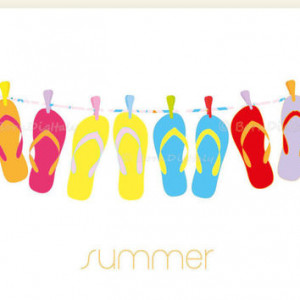 Flip Flops Digital Print Summer Print Sandals Print Art Summer Poster ...