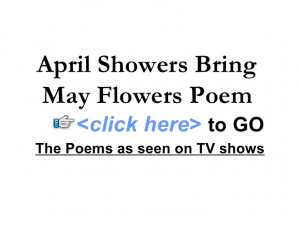 April Showers Bring May Flowers Poem