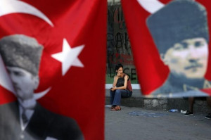 ... Mustafa Kemal Ataturk, in Istanbul's Taksim square on June 11, 2013