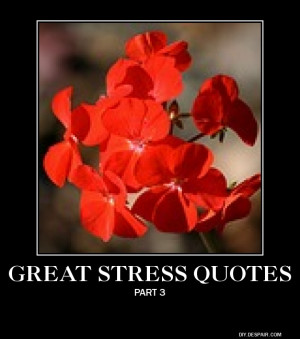 For my third and final helping of great stress quotes this week, I ...