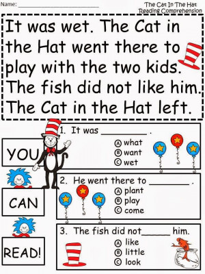 Free: Cat In The Hat Guided Reading. For Educational Purposes Only/Not ...