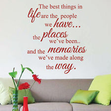 The Best Things in Life Art Wall Sticker Quotes Wall Decals Wall ...