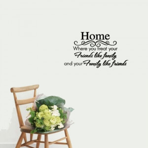 Quote Home Friends Family Home Decor Wall Sticker vinyl wall quote for ...