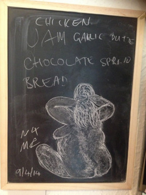 Just a quick funny sketch - on the shopping list blackboard in the