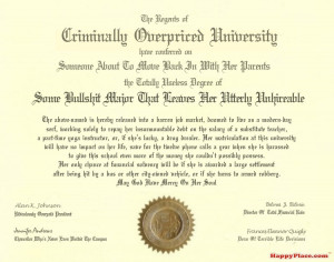Thread: What a brutally honest college diploma looks like