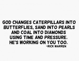 ... pearls and coal into diamonds using time and pressure. He's working on