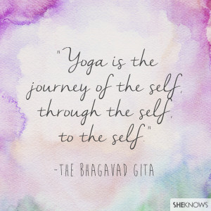 Yoga is the journey of the self, through the self, to the self ...