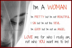 woman i m pretty but i m not beautiful i sin but i m not the ...