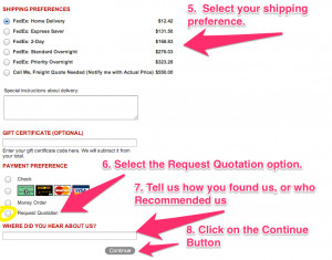 How to request price and shipping quotes