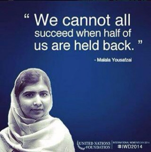 The second is from Malala Yousafzai, the young woman from Pakistan who ...
