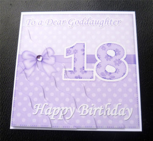 Details about Goddaughter 18th Birthday Card - 4 colours