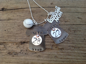 Cute Baseball Quotes Baseball mom necklace with two