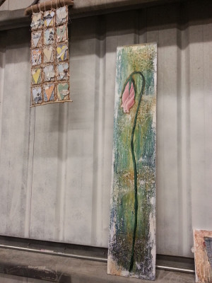 These mixed media pieces have amazing texture built up by layers and ...