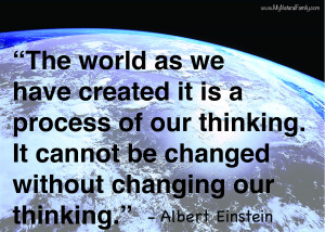The world as we have created it is a process of our thinking. It ...