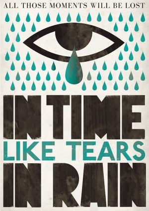 Typography print Movie poster Blade runner Scandinavian style Tears in ...